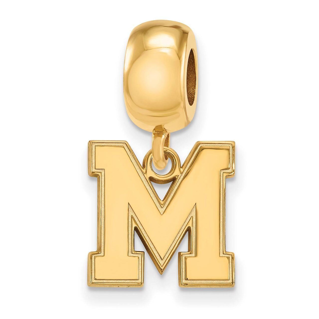 University of Memphis Small Bead Charm Gold-plated Silver GP050UMP, MPN: GP050UMP, 886774947471