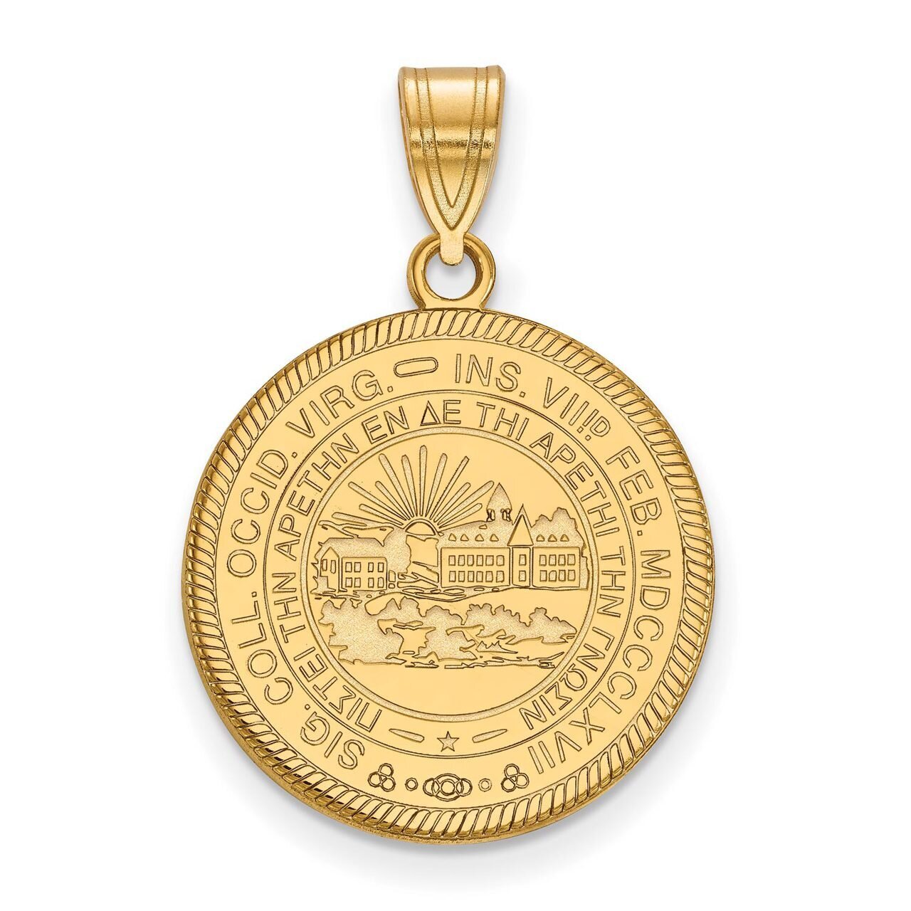 West Virginia University Large Crest Pendant Gold-plated Silver GP050WVU