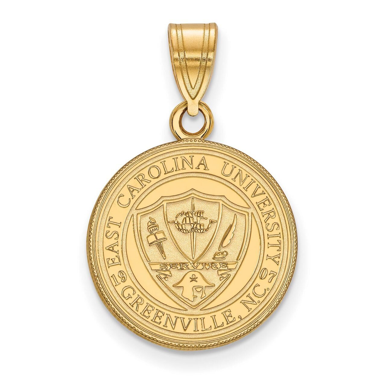 East Carolina University Medium Crest Pendant Gold-plated Silver GP053ECU