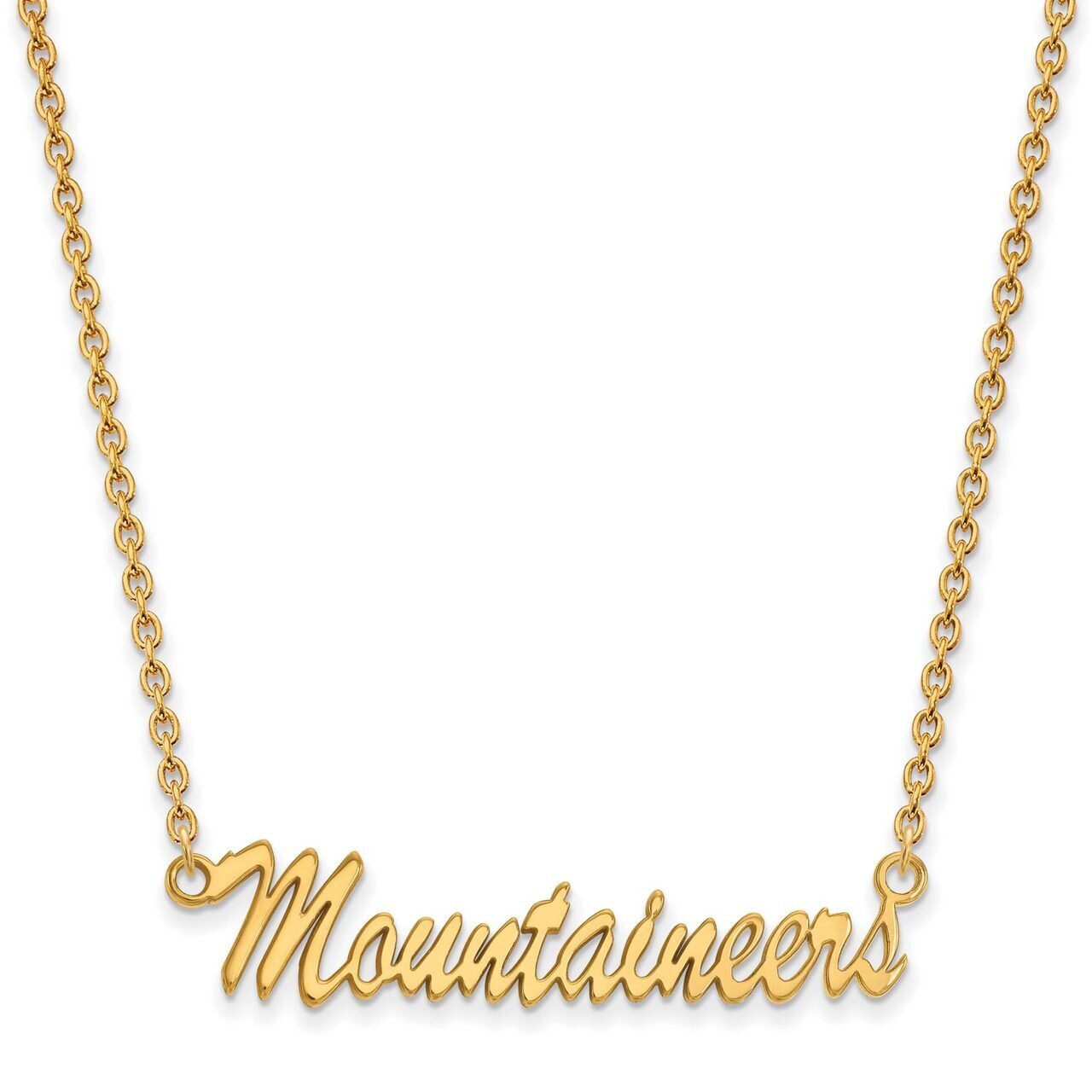 West Virginia University Medium Pendant with Chain Necklace Gold-plated Silver GP053WVU-18, MPN: GP…