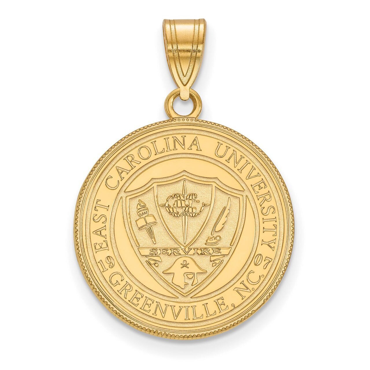 East Carolina University Large Crest Pendant Gold-plated Silver GP054ECU