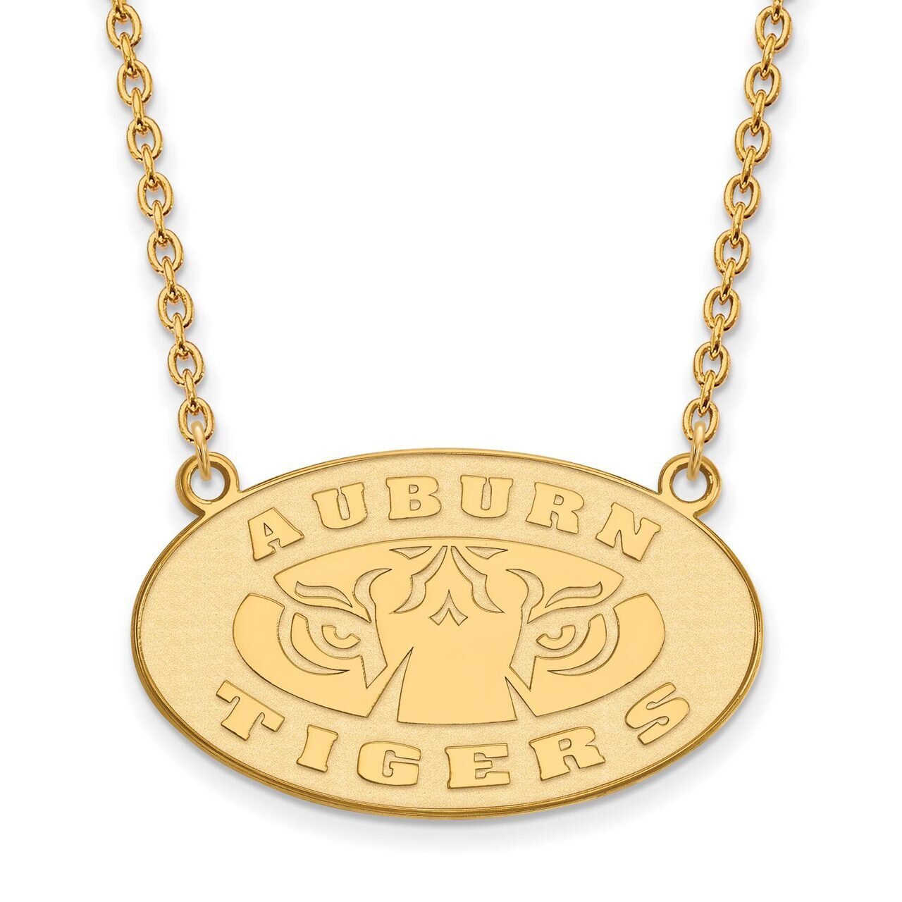 Auburn University Large Pendant with Chain Necklace Gold-plated Silver GP055AU-18