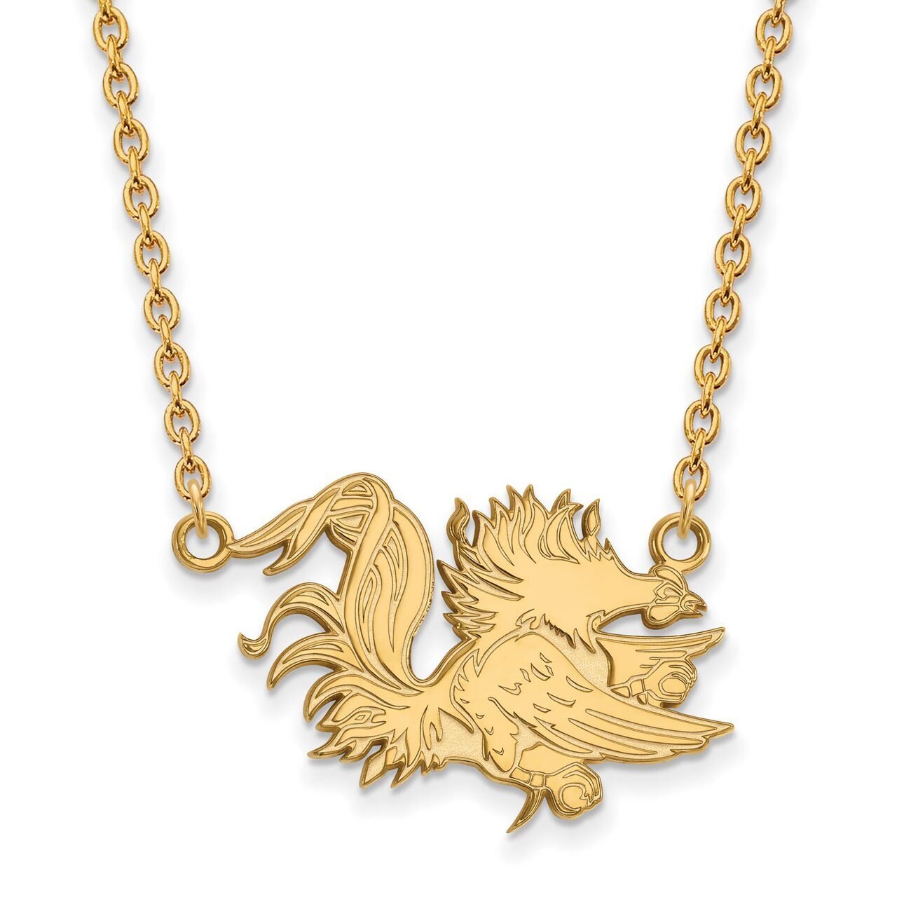 University of South Carolina Large Pendant with Chain Necklace Gold-plated Silver GP055USO-18