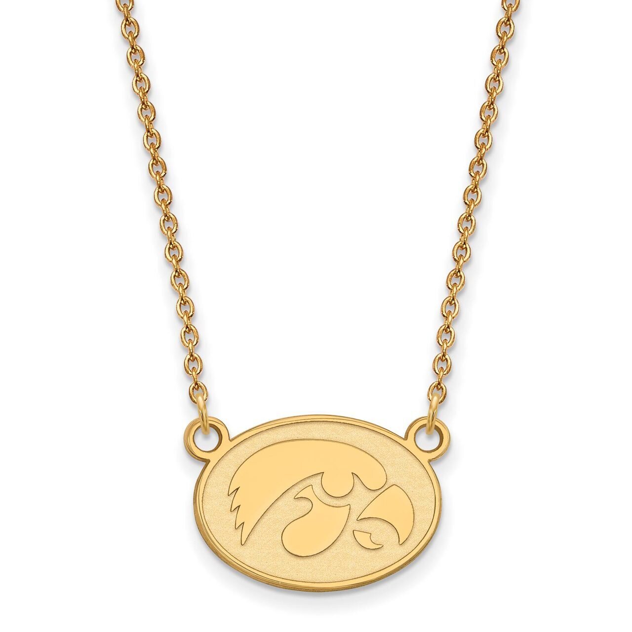 University of Iowa Small Pendant with Chain Necklace Gold-plated Silver GP056UIA-18
