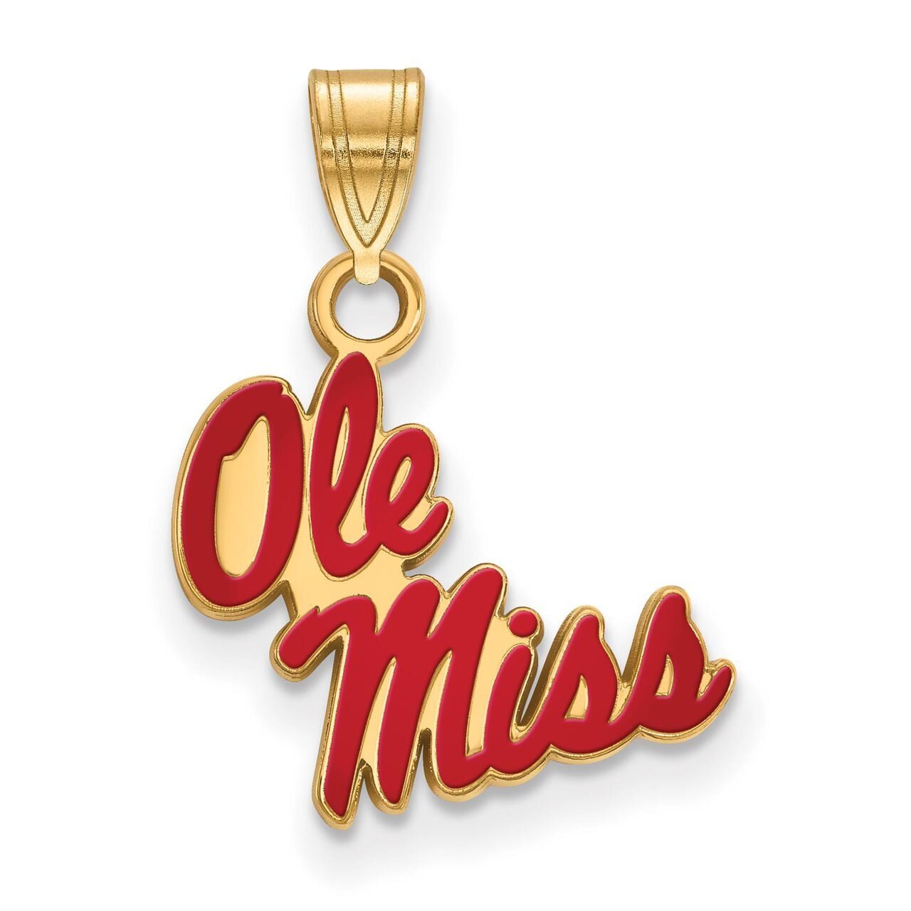 University of Missisippi Small Enamel Pendant Gold-plated Silver GP056UMS