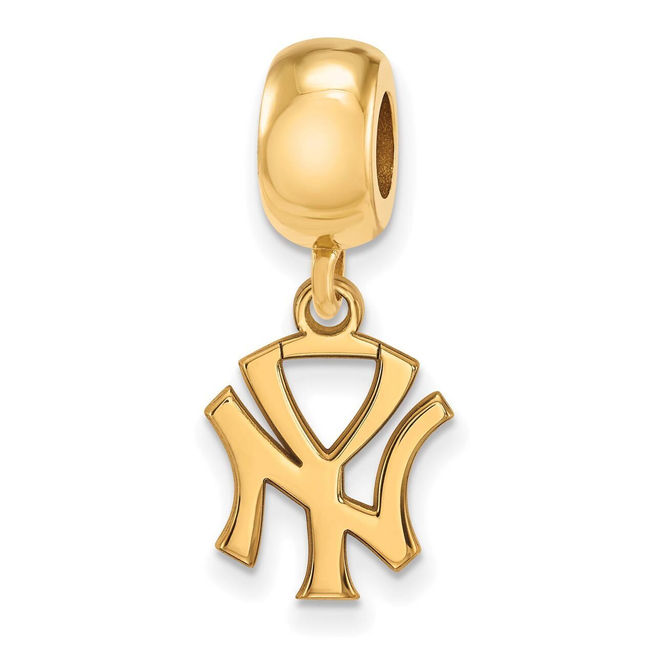 New York Yankees Bead Charm Small Dangle Gold-plated Silver GP056YAN