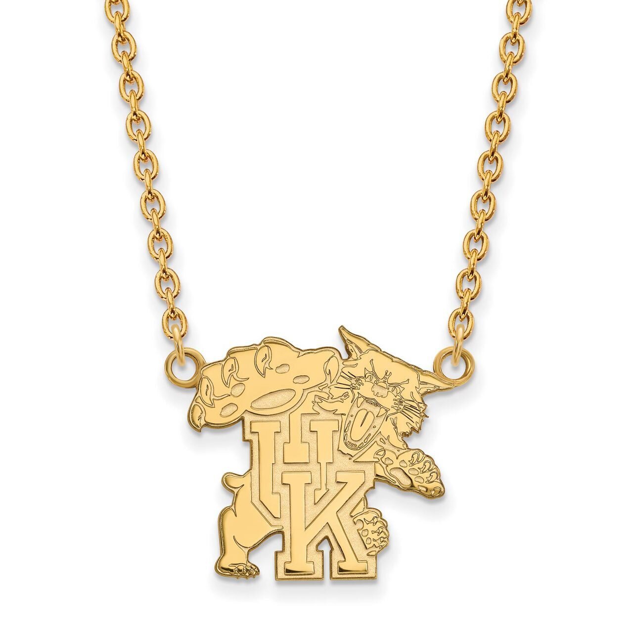 University of Kentucky Large Pendant with Chain Necklace Gold-plated Silver GP057UK-18