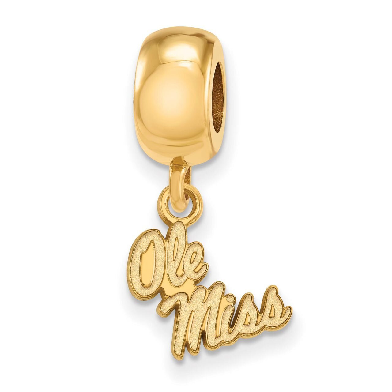 University of Missisippi Bead Charm x-Small Dangle Gold-plated Silver GP058UMS