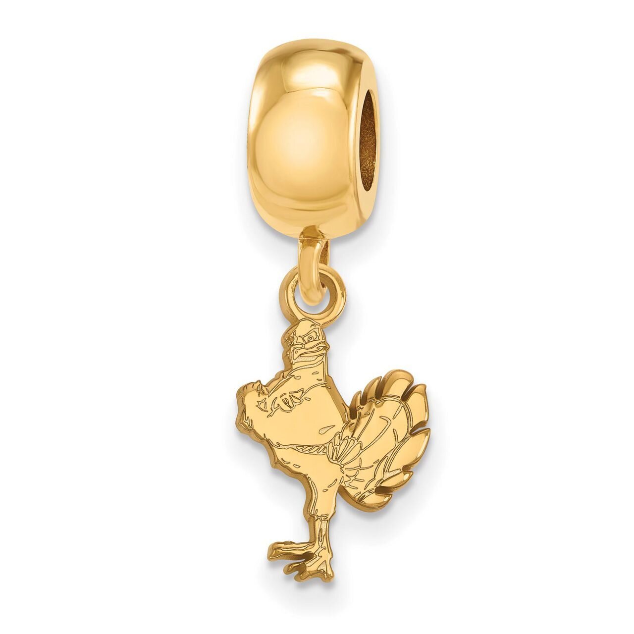 Virginia Tech Bead Charm Small Dangle Gold-plated Silver GP059VTE, MPN: GP059VTE, 886774950617