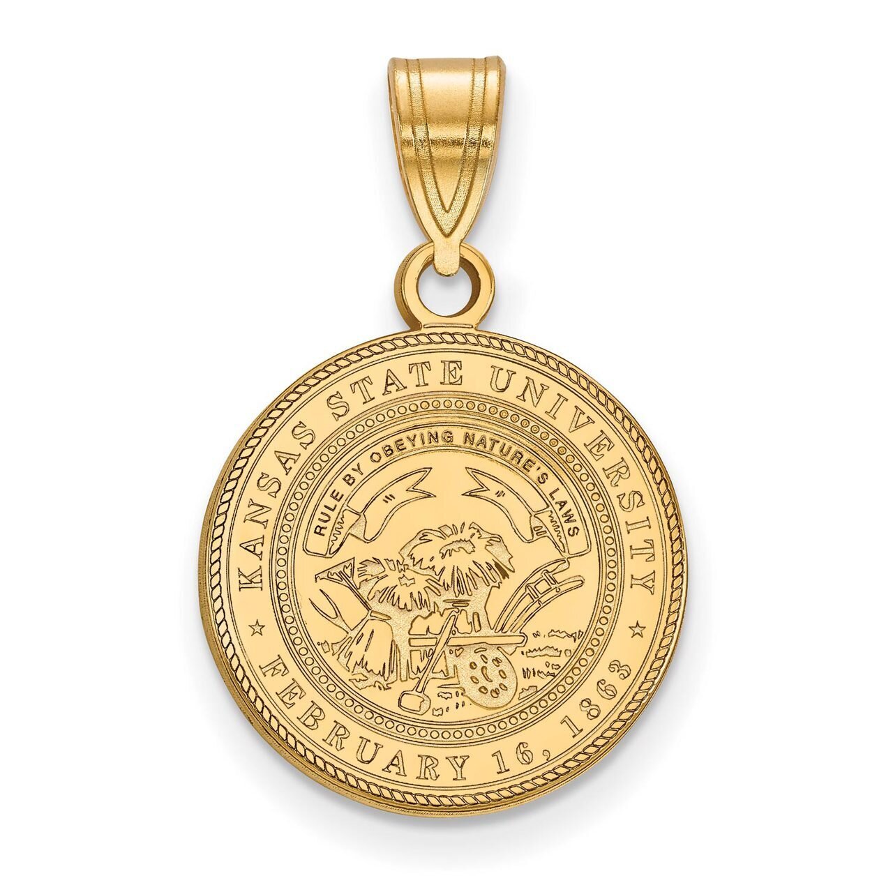 Kansas State University Medium Crest Pendant Gold-plated Silver GP060KSU