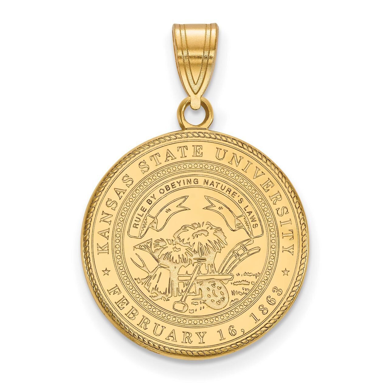 Kansas State University Large Crest Pendant Gold-plated Silver GP061KSU