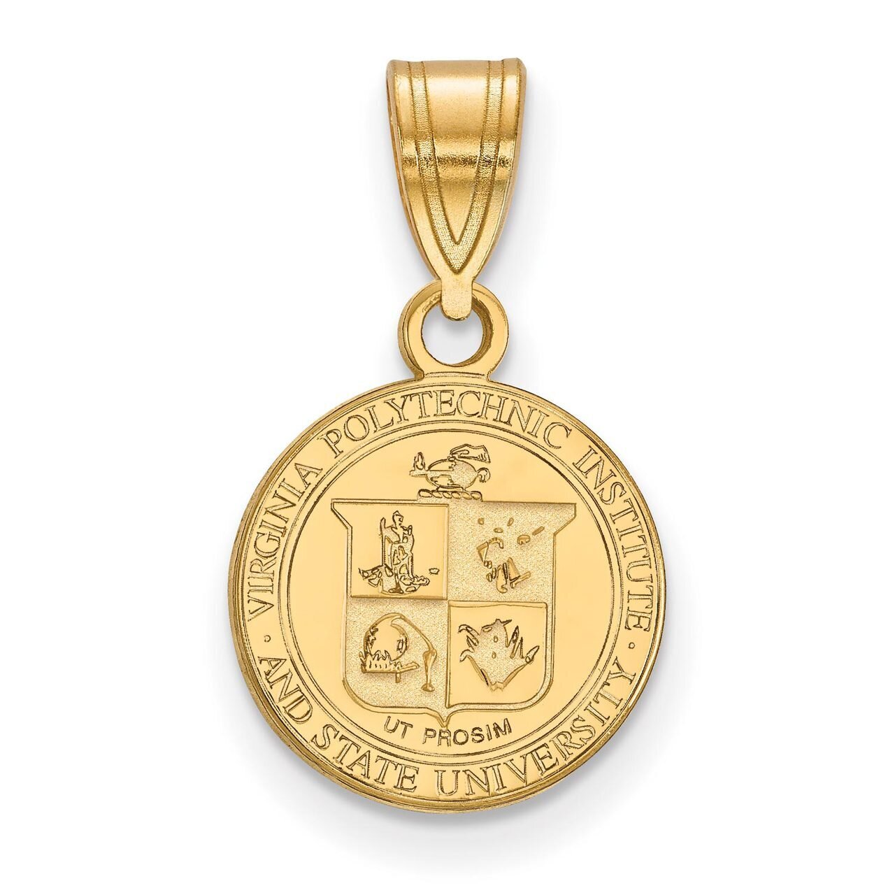 Virginia Tech Medium Crest Pendant Gold-plated Silver GP062VTE, MPN: GP062VTE, 886774951546