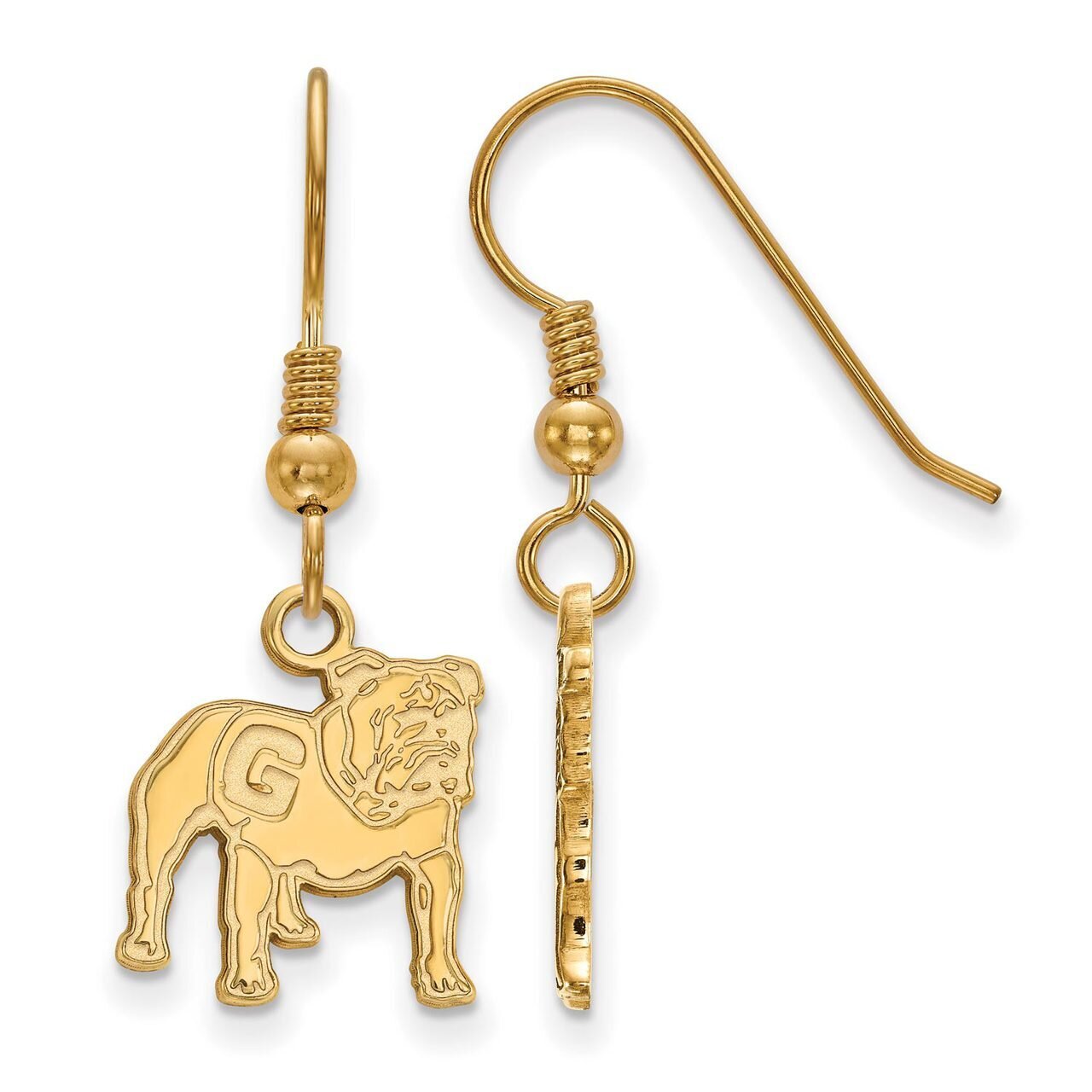 University of Georgia Small Dangle Earring Wire Gold-plated Silver GP063UGA