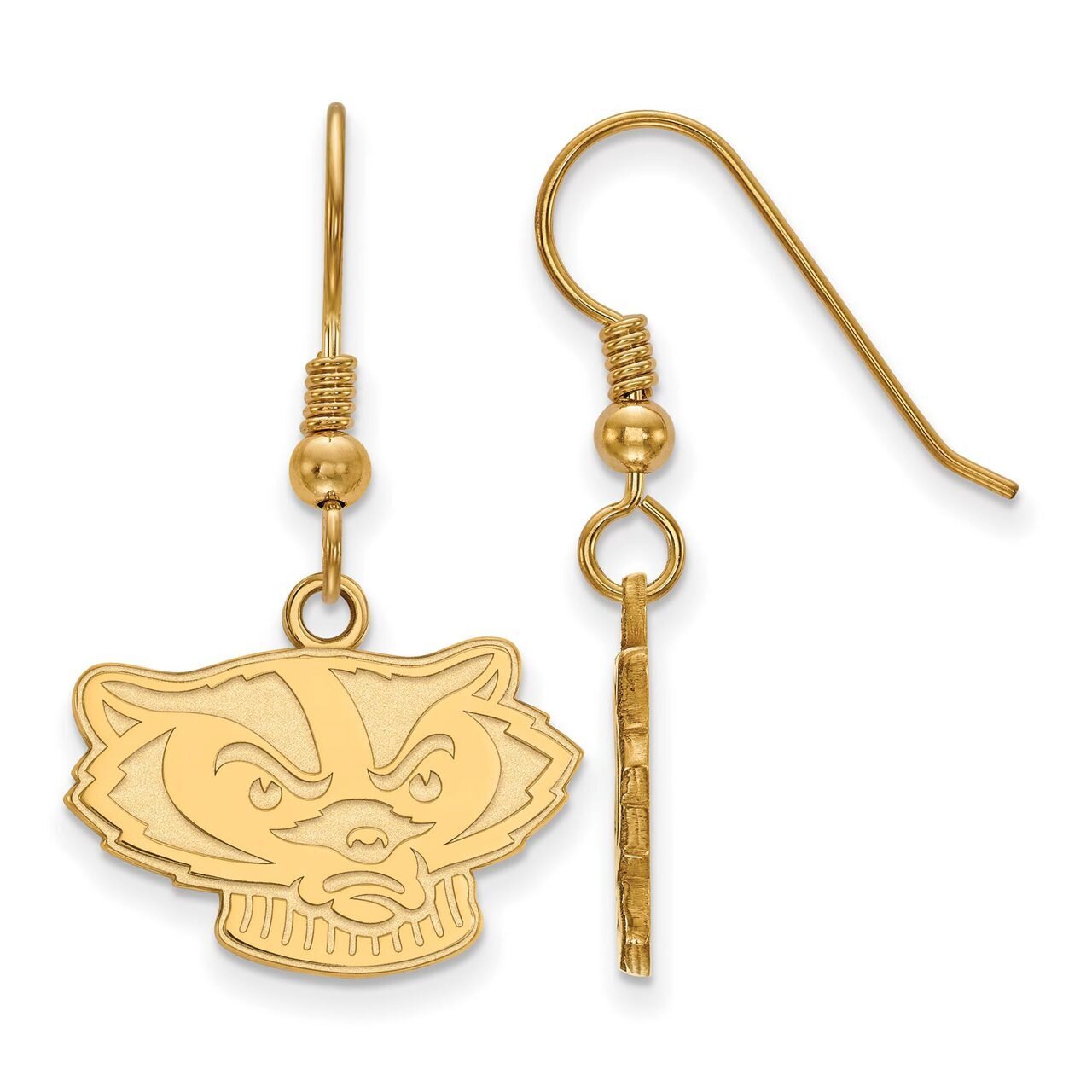 University of Wisconsin Small Dangle Earring Wire Gold-plated Silver GP063UWI, MPN: GP063UWI, 88677…