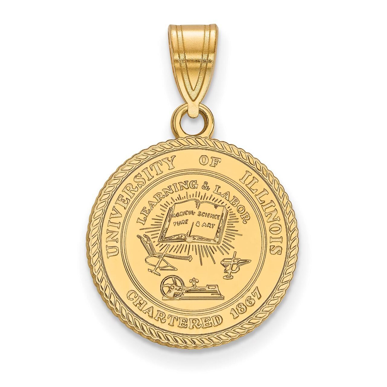 University of Illinois Medium Crest Pendant Gold-plated Silver GP064UIL, MPN: GP064UIL, 886774952055