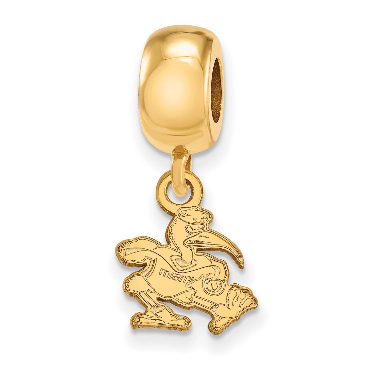 University of Miami Bead Charm x-Small Dangle Gold-plated Silver GP064UMF, MPN: GP064UMF, 886774952…