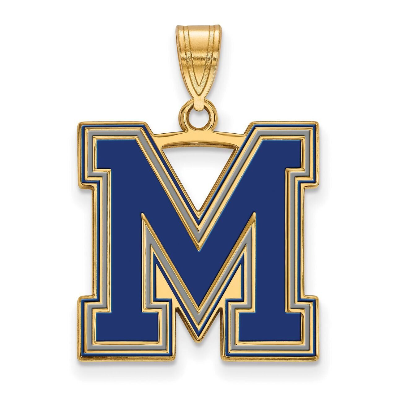 University of Memphis Large Enamel Pendant Gold-plated Silver GP064UMP, MPN: GP064UMP, 886774952109