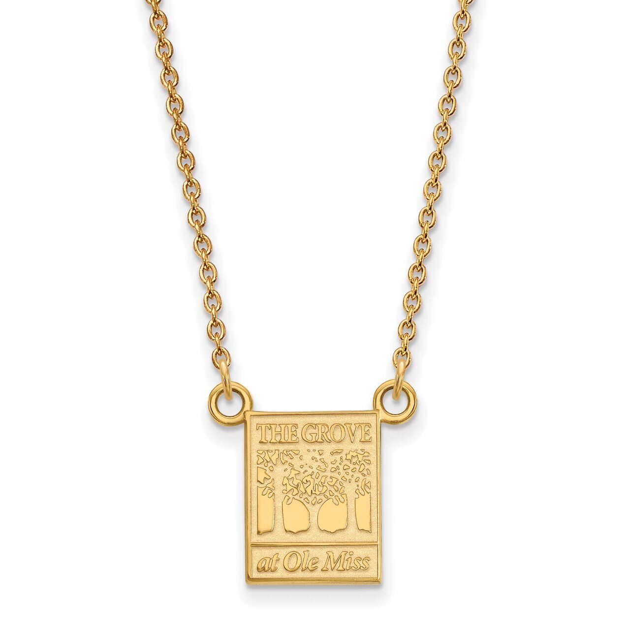 University of Missisippi Small Pendant with Chain Necklace Gold-plated Silver GP064UMS-18, MPN: GP0…