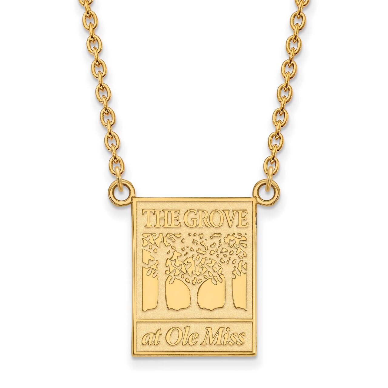 University of Missisippi Large Pendant with Chain Necklace Gold-plated Silver GP065UMS-18, MPN: GP0…