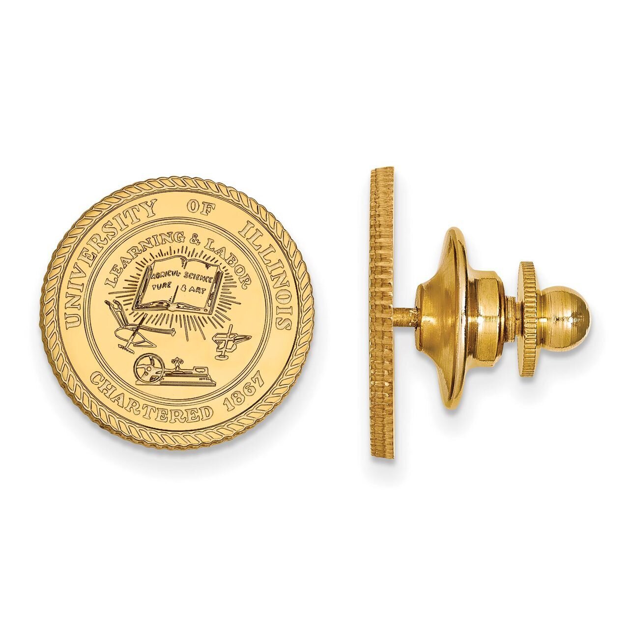 University of Illinois Crest Lapel Pin Gold-plated Silver GP066UIL