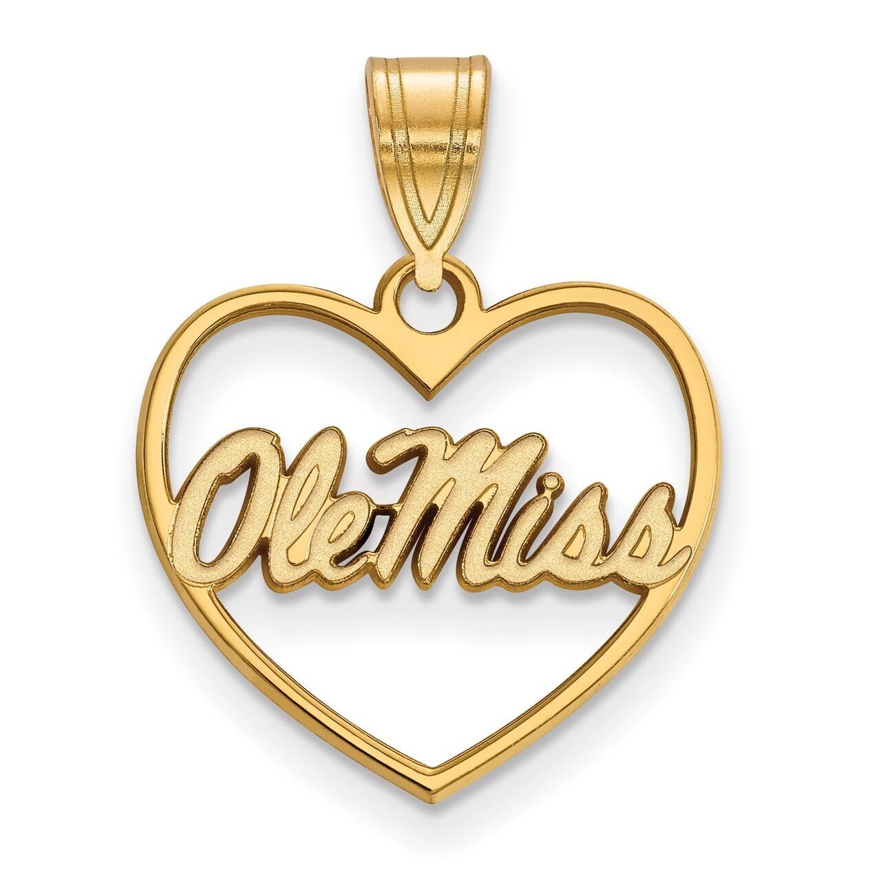University of Missisippi Pendant in Heart Gold-plated Silver GP066UMS