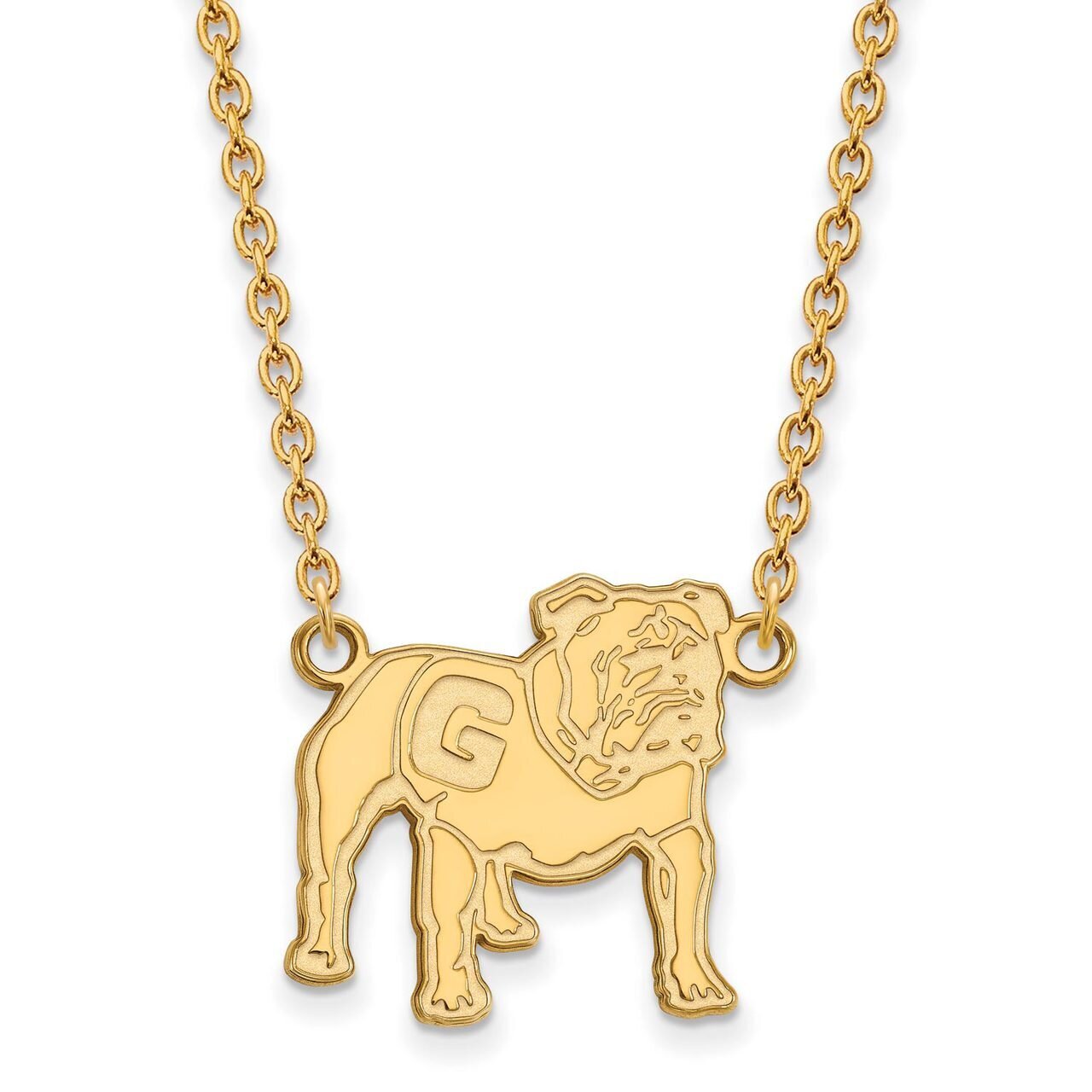 University of Georgia Large Pendant with Chain Necklace Gold-plated Silver GP067UGA-18