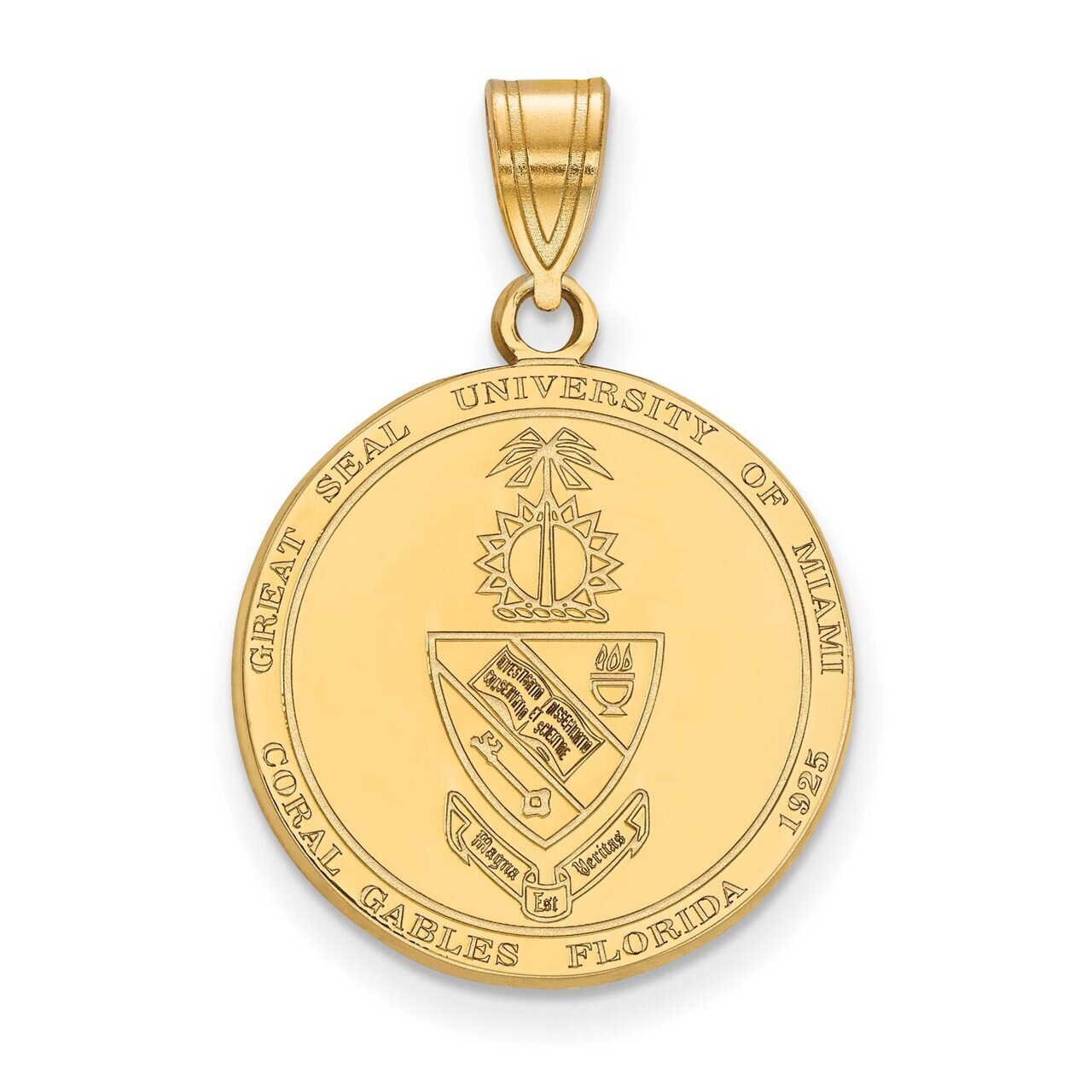 University of Miami Large Crest Pendant Gold-plated Silver GP067UMF, MPN: GP067UMF, 886774952932
