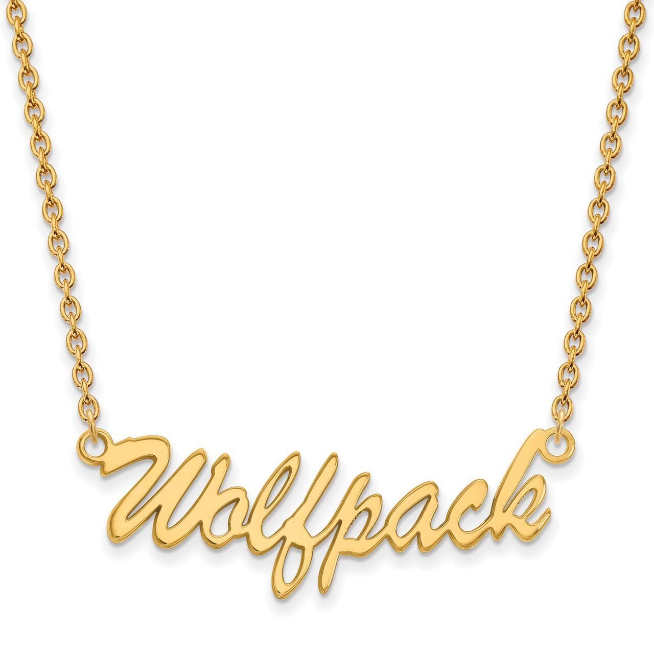North Carolina State University Medium Pendant with Chain Necklace Gold-plated Silver GP069NCS-18