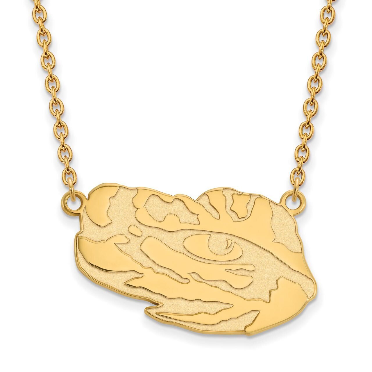 Louisiana State University Large Pendant with Chain Necklace Gold-plated Silver GP070LSU-18