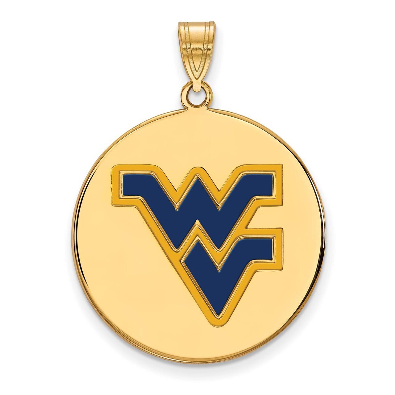 West Virginia University Large Enamel Disc Pendant Gold-plated Silver GP070WVU, MPN: GP070WVU, 8867…