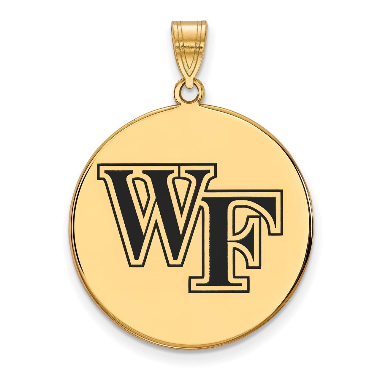 Wake Forest University x-Large Enamel Disc Pendant Gold-plated Silver GP076WFU