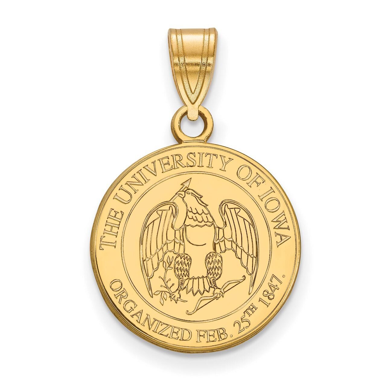 University of Iowa Medium Crest Pendant Gold-plated Silver GP078UIA