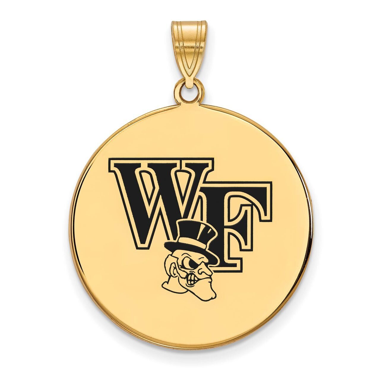 Wake Forest University x-Large Enamel Disc Pendant Gold-plated Silver GP078WFU