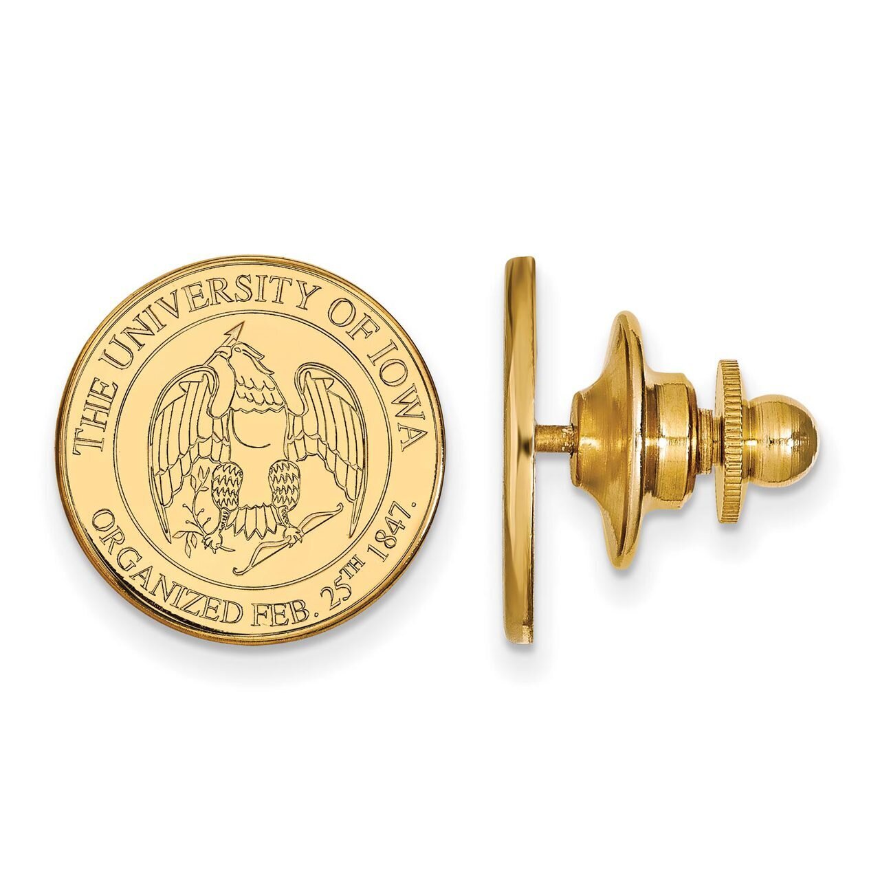University of Iowa Crest Lapel Pin Gold-plated Silver GP080UIA