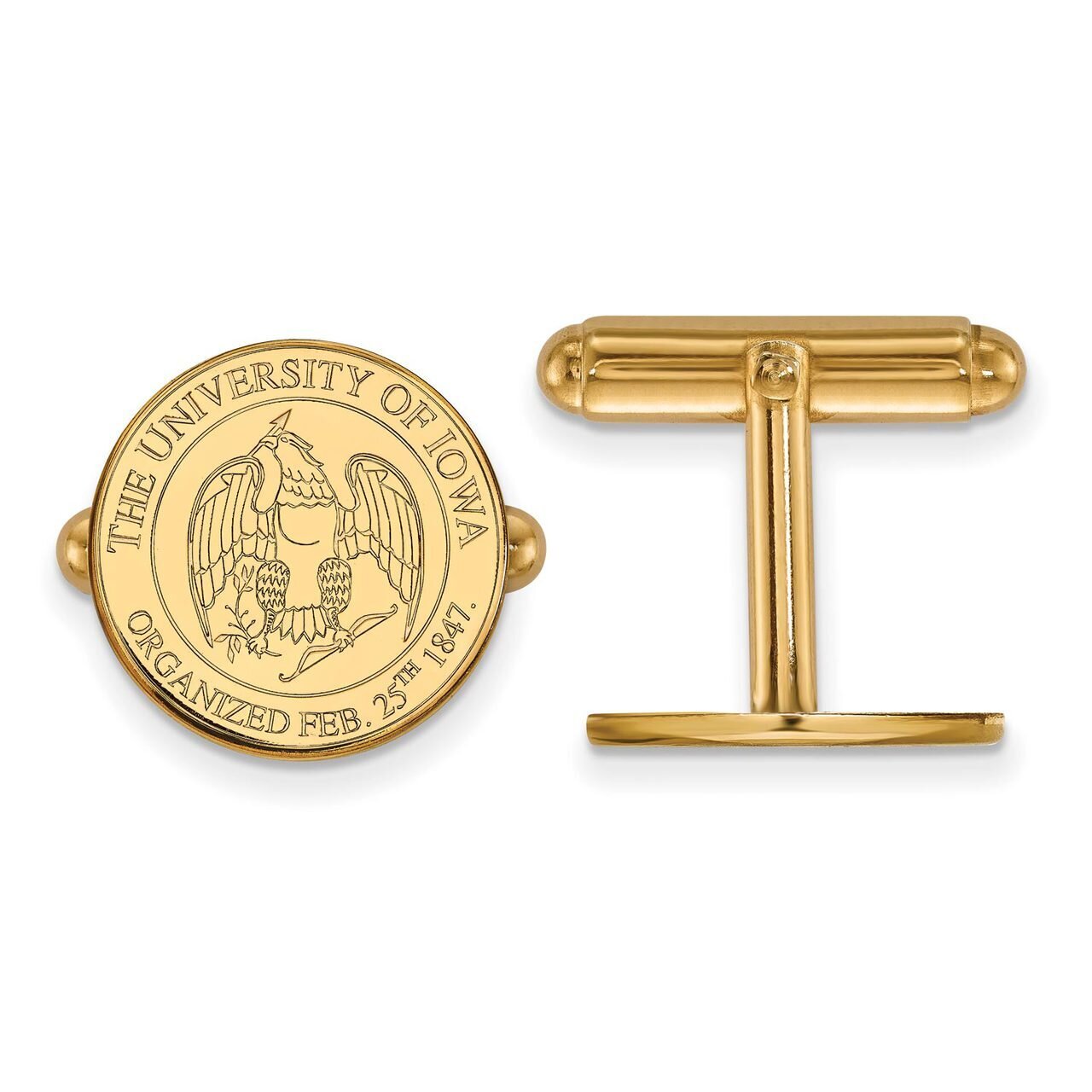 University of Iowa Crest Cufflinks Gold-plated Silver GP081UIA, MPN: GP081UIA, 886774955827