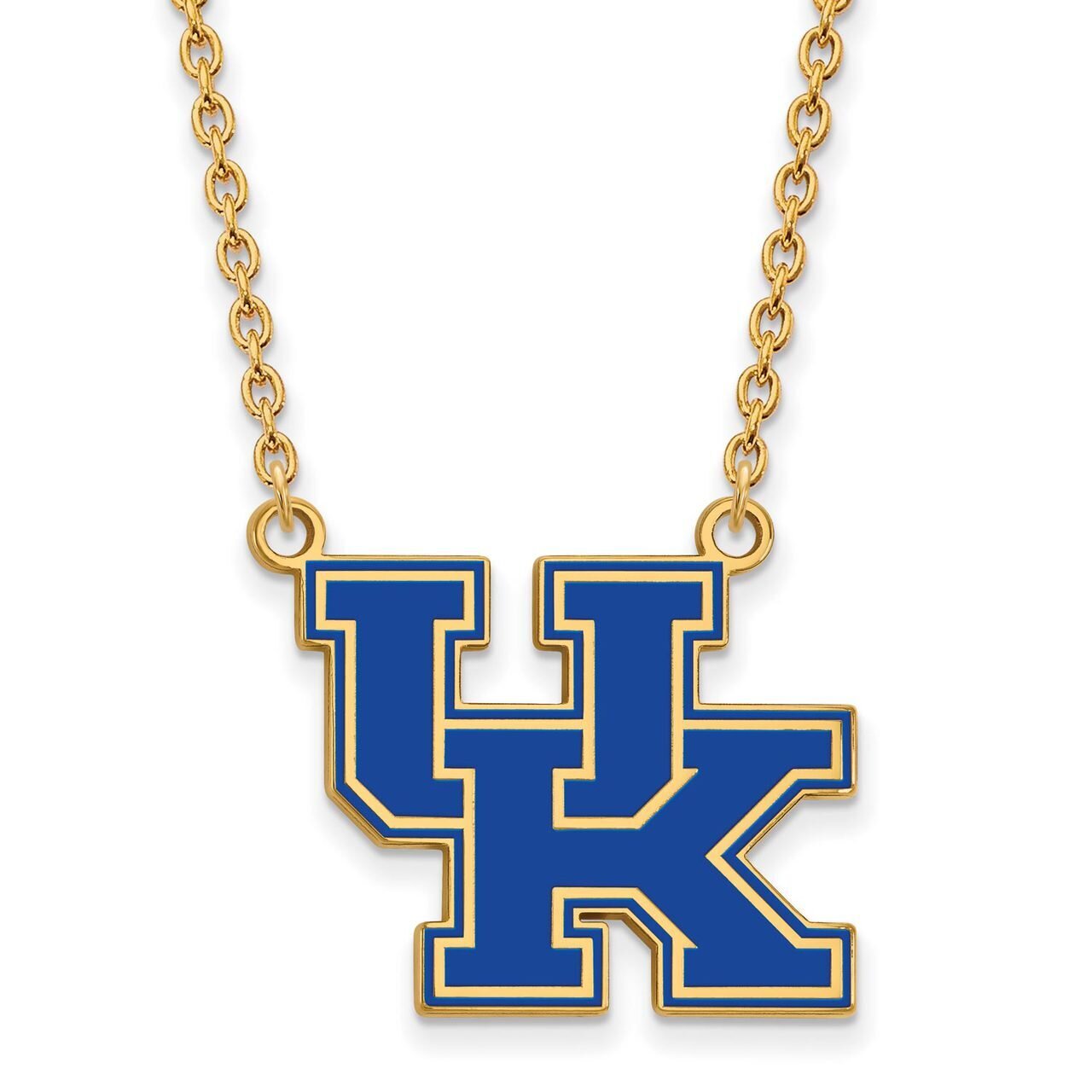 University of Kentucky Large Enamel Pendant with Chain Necklace Gold-plated Silver GP082UK-18, MPN:…