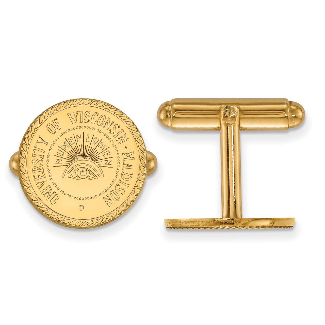 University of Wisconsin Crest Cufflinks Gold-plated Silver GP082UWI