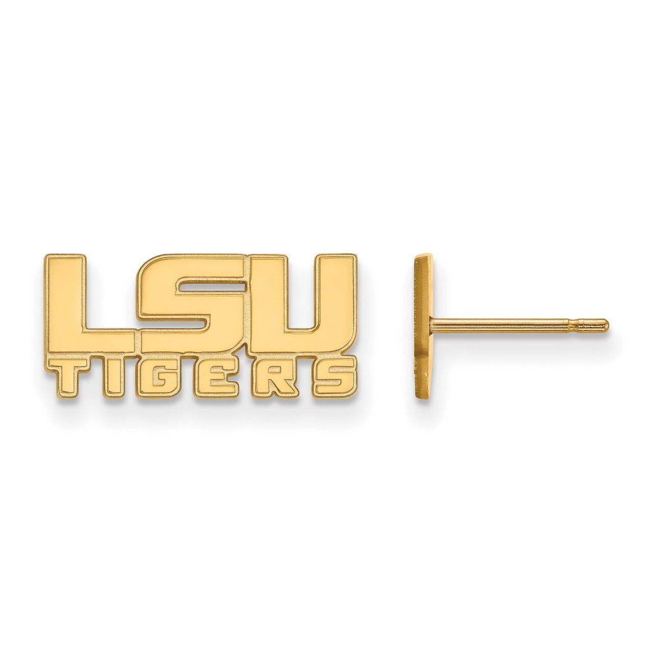 14k Yellow Gold Louisiana State Small 'LSU' Pendant Necklace - The