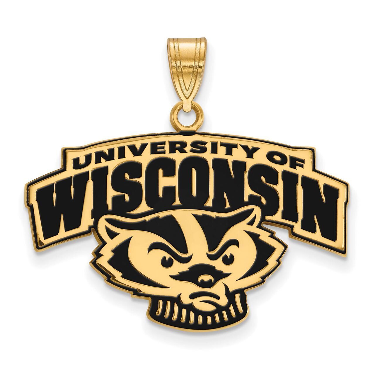 University of Wisconsin Large Enamel Pendant Gold-plated Silver GP097UWI