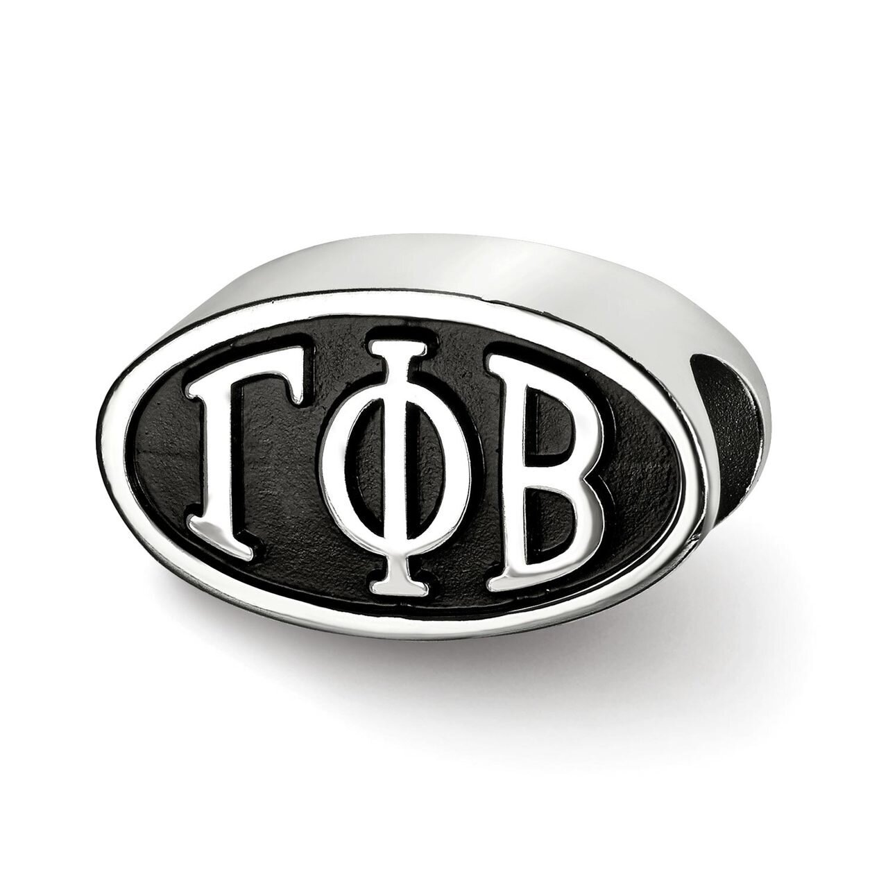 12.25Mm Gamma Phi Beta Oval Letters Bead Sterling Silver GPB002BD-SS