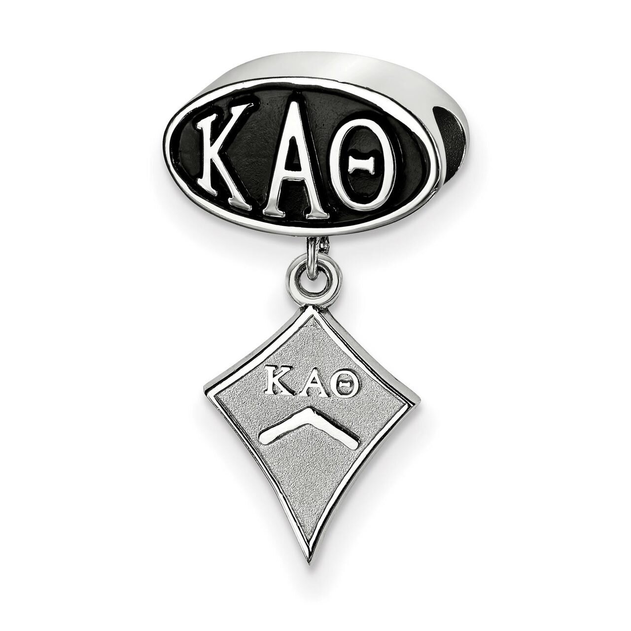Kappa Alpha Theta Oval Bead Kite Dangle Sterling Silver KAT004BD-SS