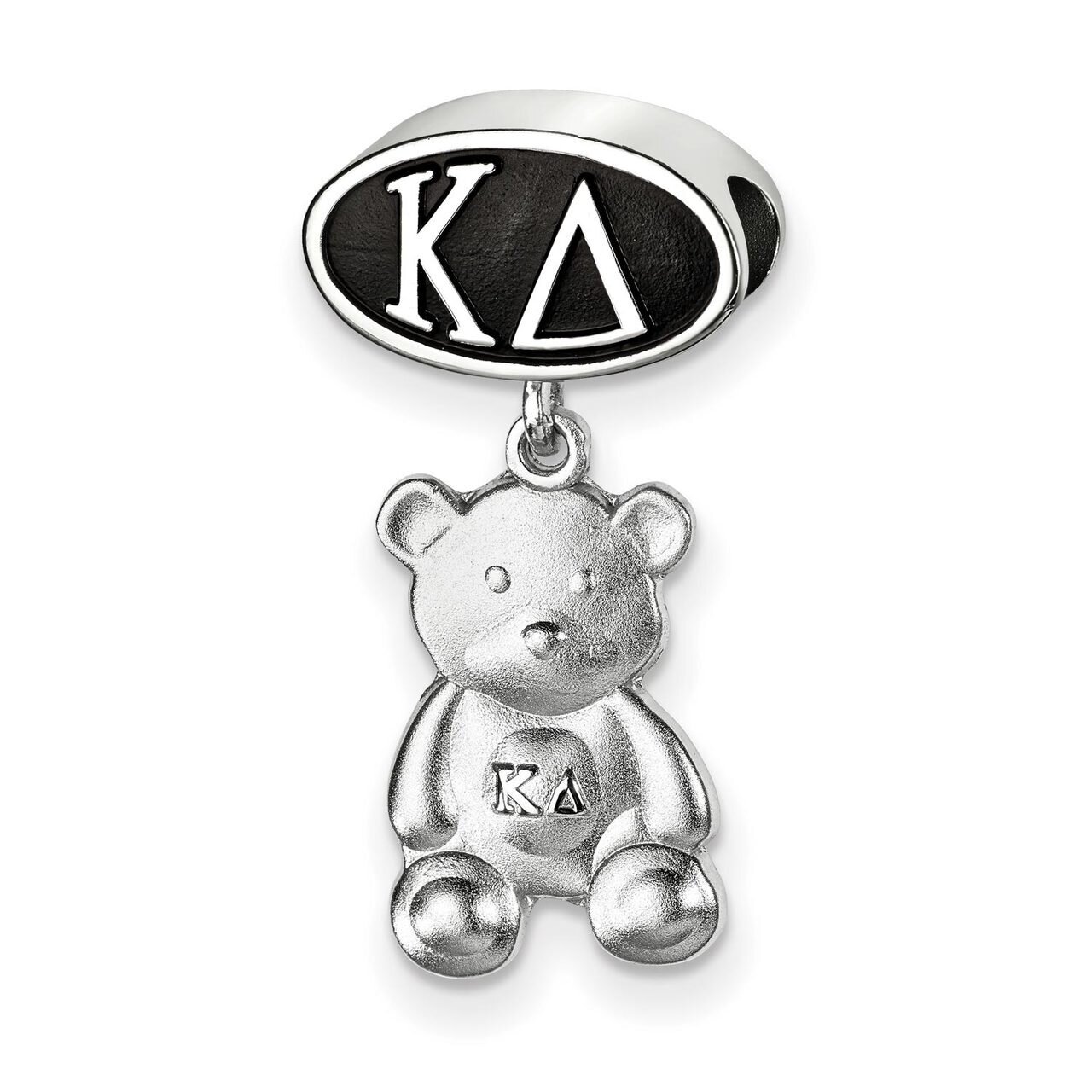 Kappa Delta Oval Bead with Teddy Bear Dangle Sterling Silver KD004BD-SS, MPN: KD004BD-SS, 634401955…