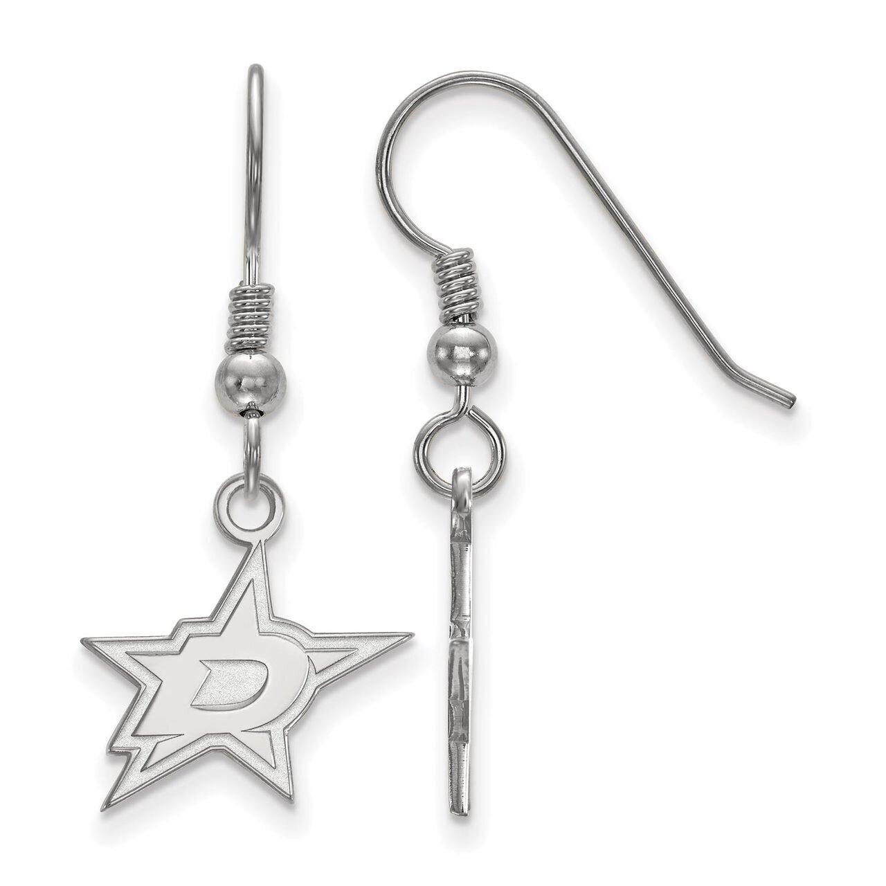 Dallas Stars Small Dangle Earring Wire Sterling Silver SS003STA