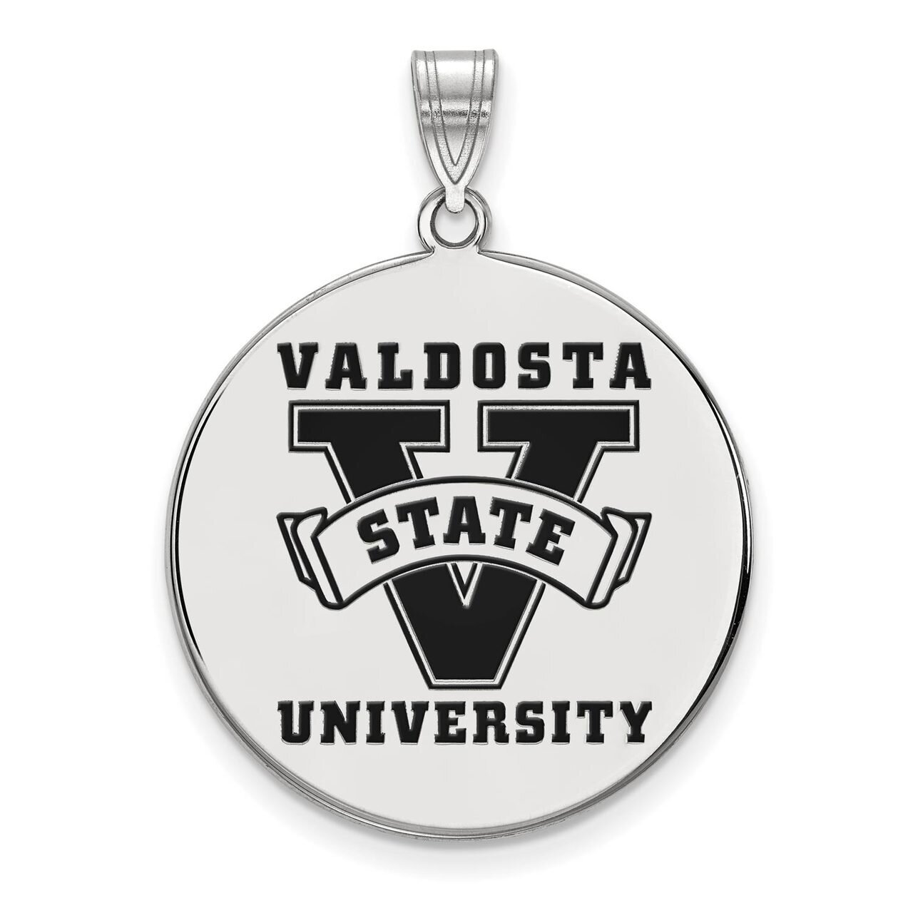 Valdosta State University XLarge Enamel Disc Pendant Sterling Silver SS003VSU