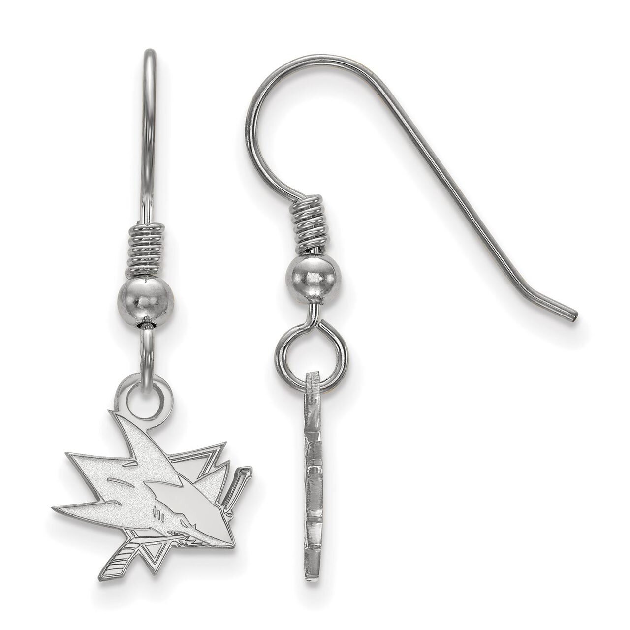 San Jose Sharks x-Small Dangle Earring Wire Sterling Silver SS005SHA