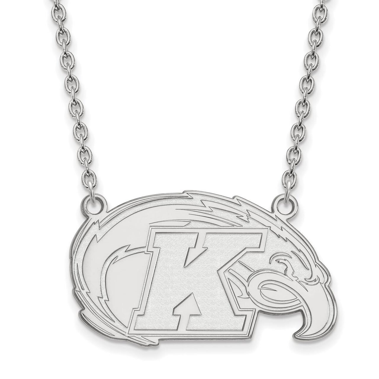 Kent State University Large Pendant with Chain Necklace Sterling Silver SS009KEN-18