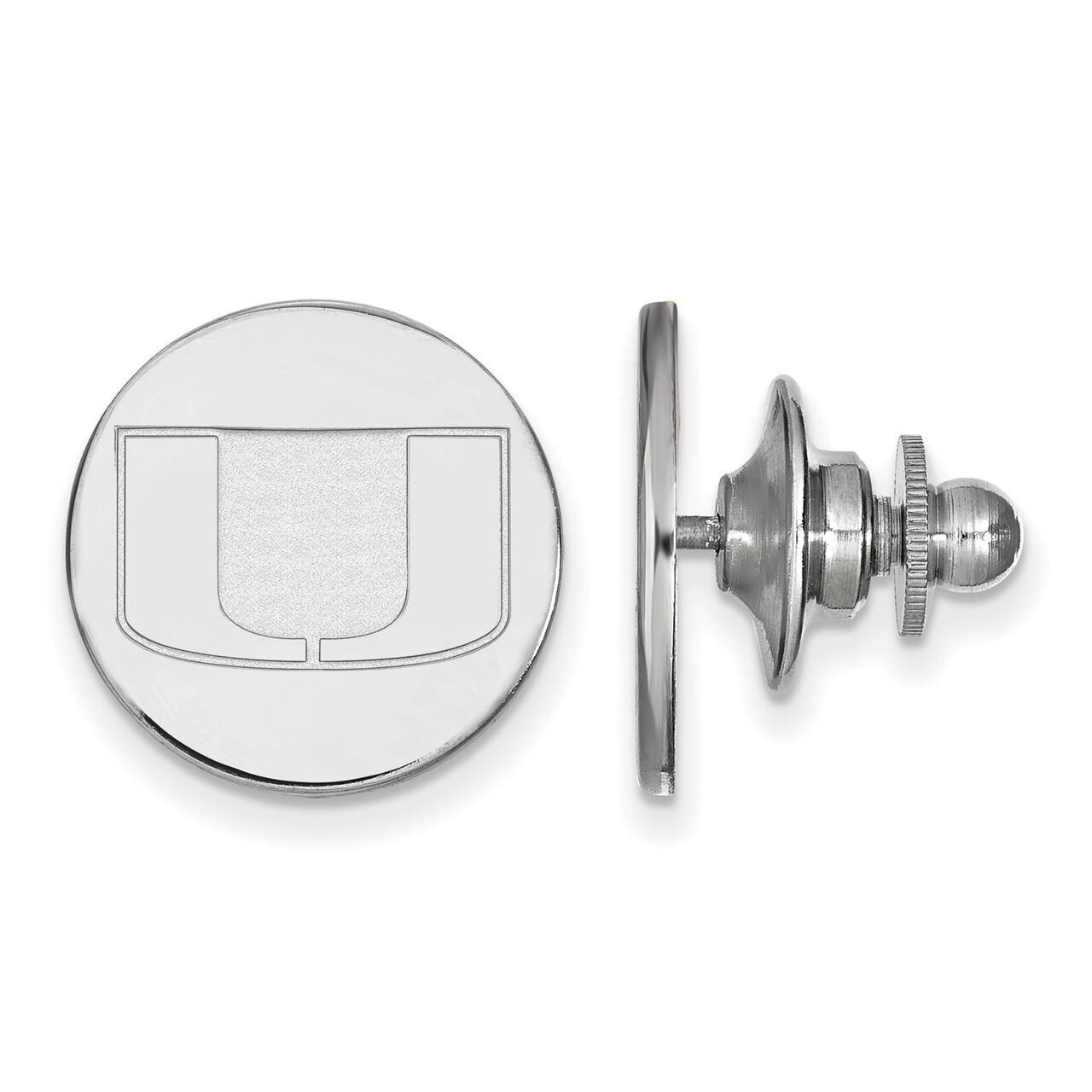 University of Miami Lapel Pin Sterling Silver SS011UMF