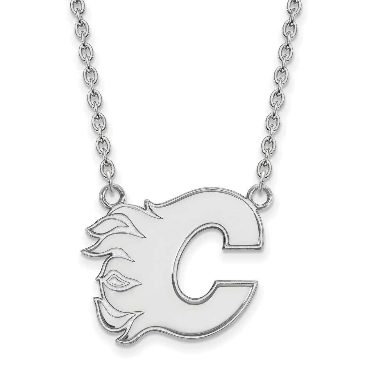 Calgary Flames Large Pendant with Chain Necklace Sterling Silver SS013FLA-18, MPN: SS013FLA-18, 886…
