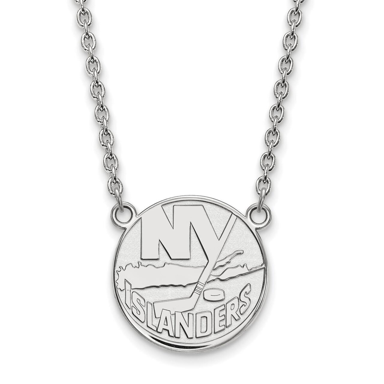 New York Islanders Large Pendant with Chain Necklace Sterling Silver SS014ISL-18