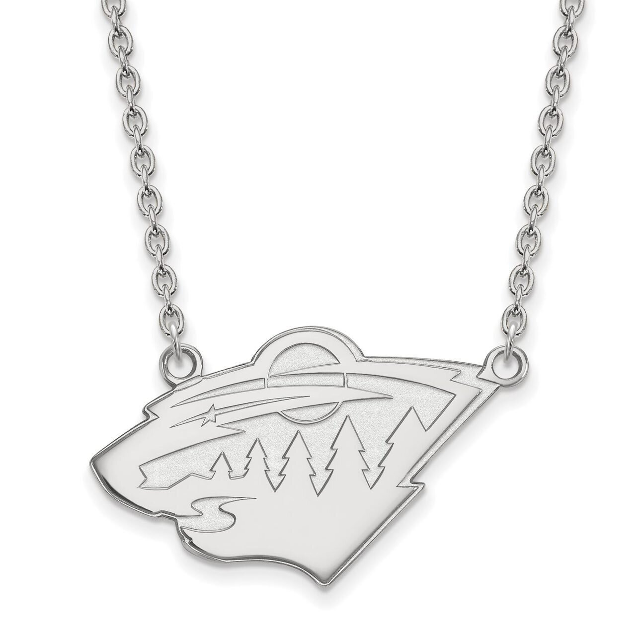 Minnesota Wild Large Pendant with Chain Necklace Sterling Silver SS014WIL-18